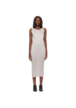 PLEATS PLEASE ISSEY MIYAKE Beige New Colorful Basics 4 Maxi Dress