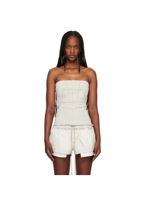 Rick Owens DRKSHDW Off-White Temple Bustier Denim Top