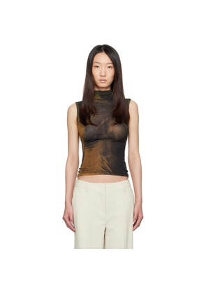 Jean Paul Gaultier SSENSE Exclusive Green High Neck Printed Acid Water Top