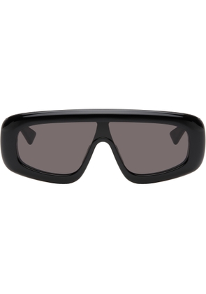 Bottega Veneta Black Curvy Mask Acetate Sunglasses