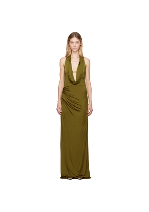 TOM FORD Khaki Cowl Neck Maxi Dress