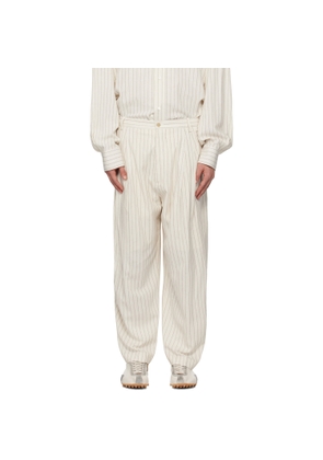 Hed Mayner Off-White Pinstripe Trousers