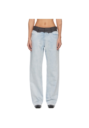 MM6 Maison Margiela Blue Straight-Leg Jeans