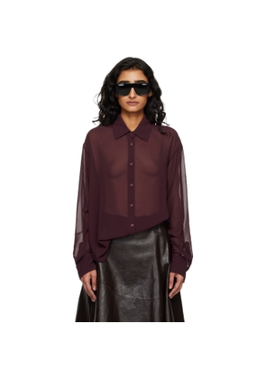 The Frankie Shop Burgundy Peri Georgette Shirt