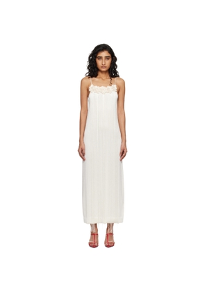 Jil Sander Off-White Cotton Double Spaghetti Straps Maxi Dress