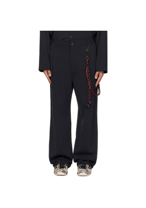 Song for the Mute Navy Loose Pleated Trousers