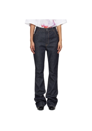 Acne Studios Navy Graphic-Embroidered Jeans