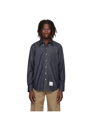 Thom Browne Navy Straight Fit Denim Shirt