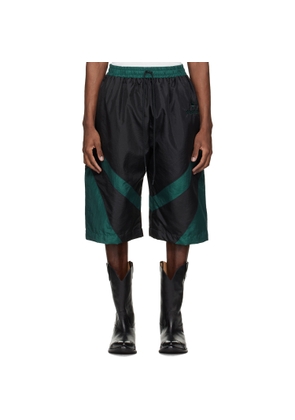 VAQUERA Black & Green Windbreaker Shorts