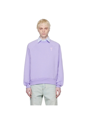 AMI Paris SSENSE Exclusive Purple Ami de Cœur Sweatshirt
