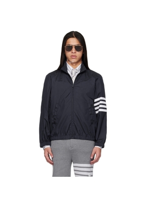 Thom Browne Navy Shiny Ripstop Raglan 4-Bar Track Jacket