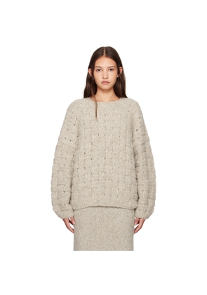 Lauren Manoogian Gray Handknit Interlace Sweater
