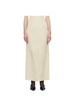 LE17SEPTEMBRE Beige Freya Pleats Midi Skirt