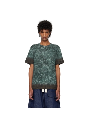 Dries Van Noten Blue Printed Cotton T-shirt