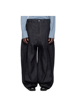 SAGE NATION Indigo Box Pleat Denim Jeans