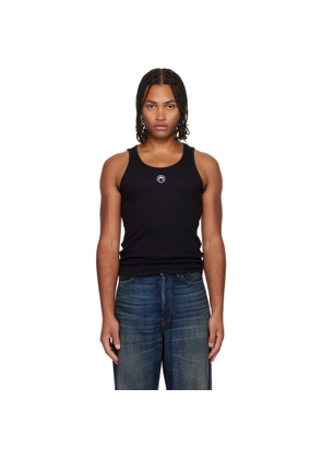 Marine Serre Black Moon Logo Ribbed Jersey Tank Top
