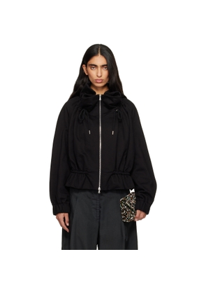 Dries Van Noten Black Cocoon Jersey Track Jacket