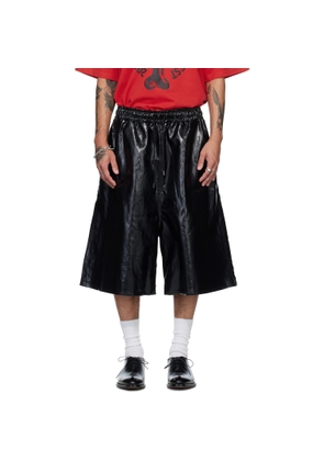 LU'U DAN Black BBall Faux-Leather Shorts