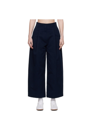 Studio Nicholson Navy Dordoni Volume Trousers