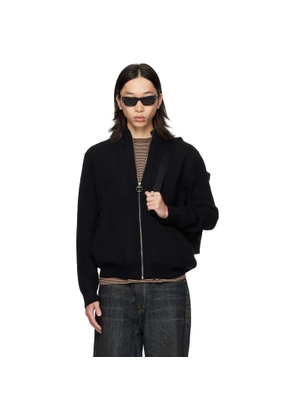 Barbour Black Milburn Zip Up Cardigan