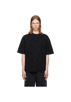 Casablanca Black Applique Monogram Oversized Short Sleeve T‐shirt