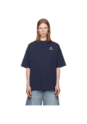 Casablanca Navy Sport Type Oversized Short Sleeve T‐shirt
