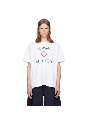Casablanca White 'Casablanca' Diamond Logo Short Sleeve T-shirt