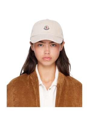 Moncler Off-White Corduroy Baseball Cap