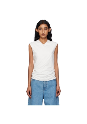 6397 White High V Tank Top