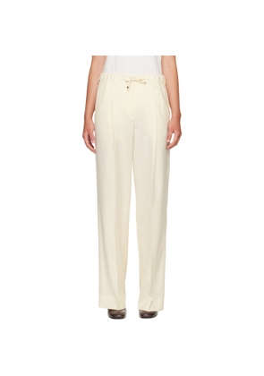 Moncler Off-White Gabardine Tailored Trousers