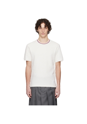 Thom Browne Off-White Cotton Waffle Rib Cuff T-shirt
