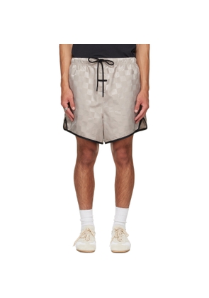 Fear of God ESSENTIALS Gray Checkered Gym Shorts
