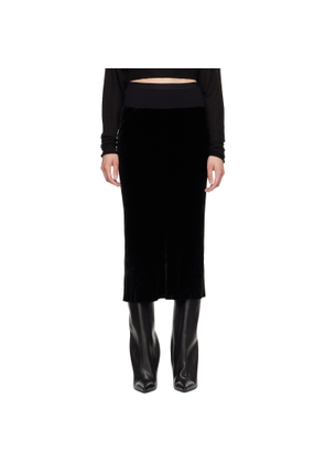 Rick Owens Black Tower Knee Bias Midi Skirt