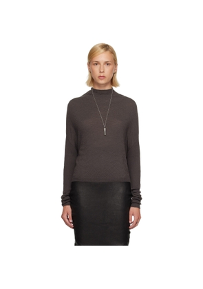 Rick Owens Gray Tower Crater Knit Sweater