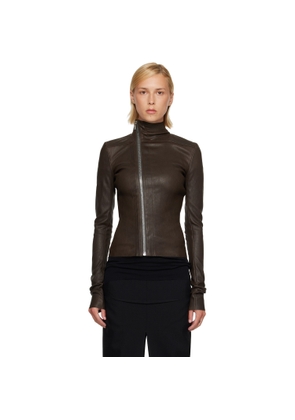 Rick Owens Brown Tower Gary Leather Jacket