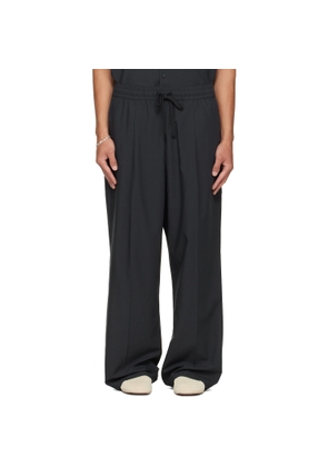 Fear of God ESSENTIALS Black Pleat Front Drawstring Trousers