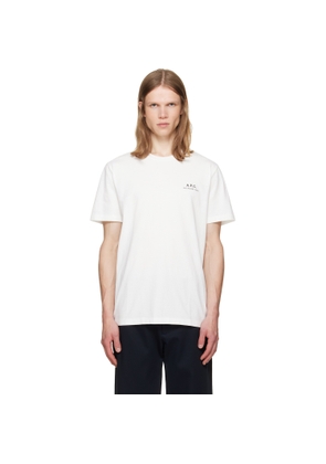 A.P.C. White 'A.P.C. Rue Madame' Logo T-shirt