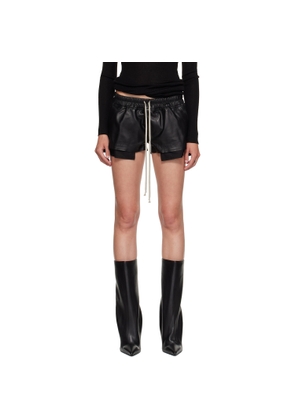 Rick Owens Black Tower Fog Leather Shorts
