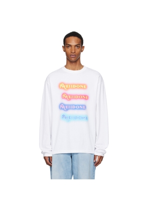 We11done White Neon Logo Long-Sleeved T-shirt