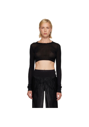 Rick Owens Black Tower LS Crop T-shirt