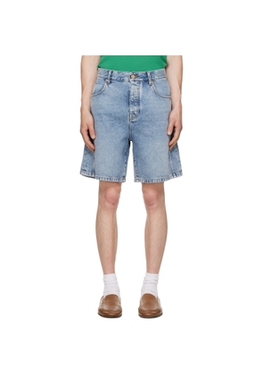 BALMAIN Blue Bermuda Denim Shorts