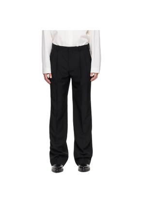 BALMAIN Black Wool Trousers