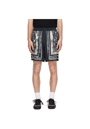 BALMAIN Black Printed Foulard Pyjama Shorts