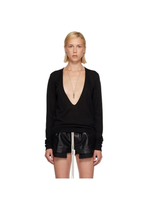 Rick Owens Black Tower Extreme V-Neck Sweater