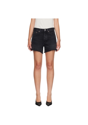 AGOLDE Black Parker Long Denim Shorts