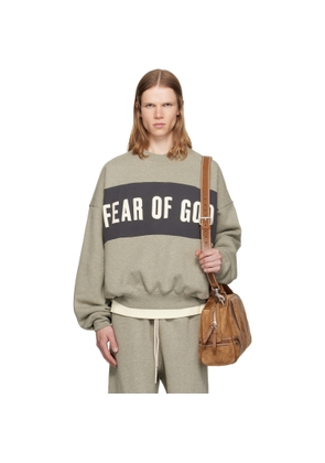Fear of God ESSENTIALS Gray Cropped Relaxed Panelled Sweatshirt
