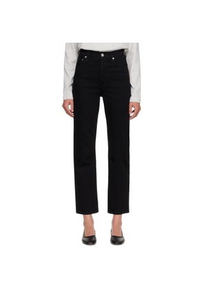 AGOLDE Black 90's Pinch Waist Crop Jeans