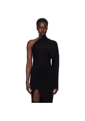 Rick Owens Black Hollywood One Shoulder Top