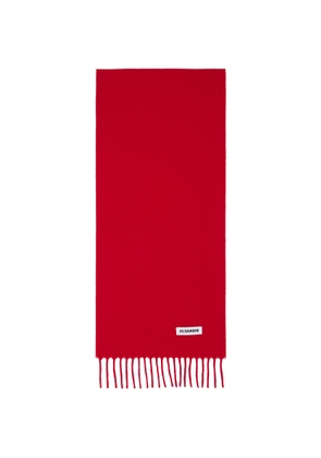 Jil Sander Red Slim Wool Scarf
