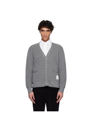 Thom Browne Gray V Neck Cardigan